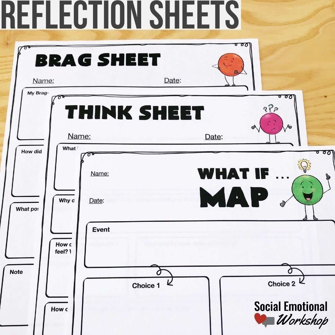 behavior reflection sheets for students