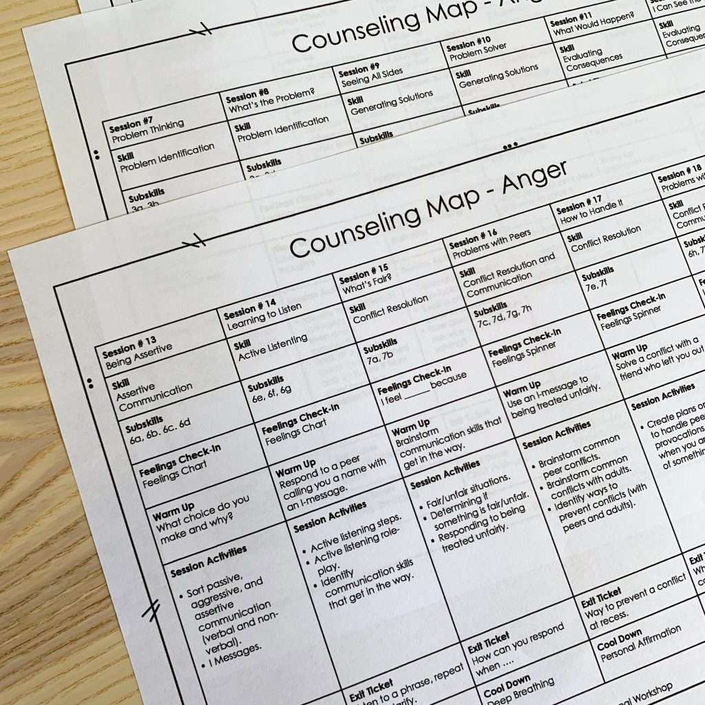 Plan Individual School Counseling Sessions with Counseling Maps ...